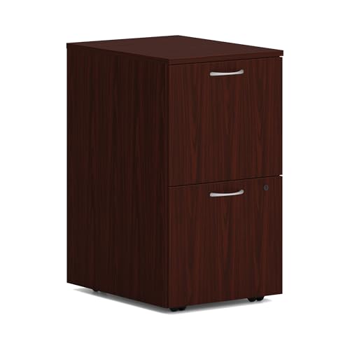 HON MOD Mobile File Cabinet, 2 Storage Drawers Filing Cabinet, Mahogany