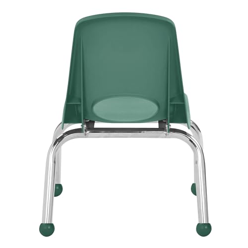 FDP 10" School Stack Chair with Ball Glides, Green, 4-Pack, 10377-GN