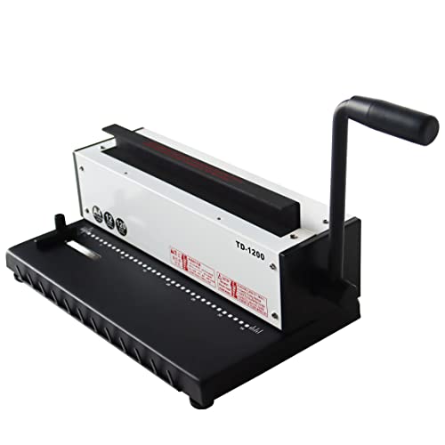 INTSUPERMAI Wire Coil 34 Holes Punching Binding Machine Binder Puncher with All Steel Structure 120 Pages / 20Lb(80g) Paper Binding Capacity 3:1 Punching Binding Machine