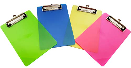 Mini Multicolored Clipboards 9" x 6" Inches - Case Packs (16 Sets - Multicolored)