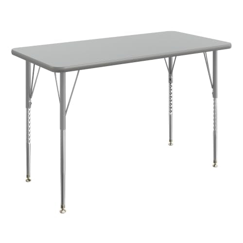Flash Furniture 48" x 24" Adjustable Activity Table, Gray, Standard Legs