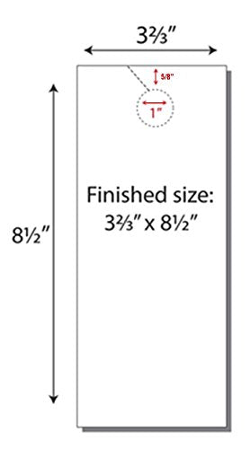 Door Hangers, Print-Ready, 3.66" x 8.5", 3-UP on 8.5" x 11" White 65-lb Cover Stock, Perfed for Separation with 1" Holes - 250 Sheets