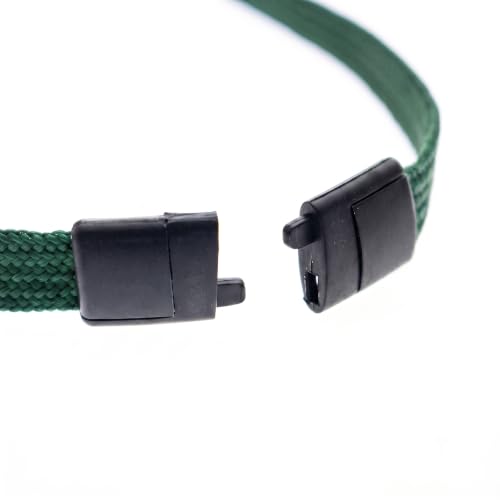 Specialist ID Bulk 100 Pack - MRI Safe ID Lanyards (No Metal) with Plastic No Twist Clip & Safety Breakaway Clasp - Badge Holder (Forest Green)