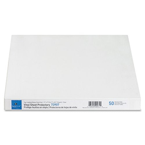 Sheet Protectors, Heavy-Duty, Top Ld, 11"x8-1/2", 50 per Box Type: Clear