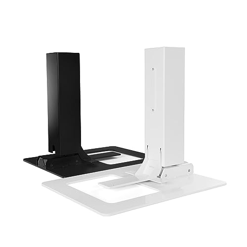 UPLIFT DESK - E7 Electric Standing Desk Converter, White Base, Natural Rubberwood Worksurface (Dual Monitor)