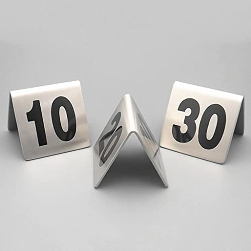 100 pcs Stainless Steel Tent Table Number Cards 1-100 ，Restaurant Cafe Bar Seating Table Numbers， Wedding Birthday Party Supplies