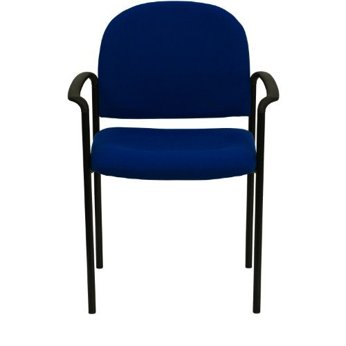 EMMA + OLIVER Navy Fabric Stackable Steel Side Reception Chair