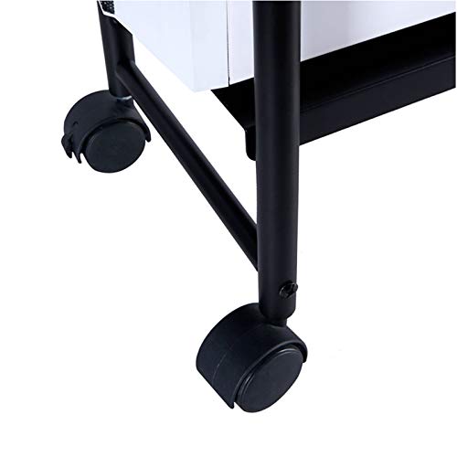 TOMYEUS CPU Stand Mobile CPU Stand Desktop Tower Holder Cart with 4 Caster Wheels Adjustable Metal PC Cart Holder CPU Steel Rolling Stand, Black Computer Tower Stand