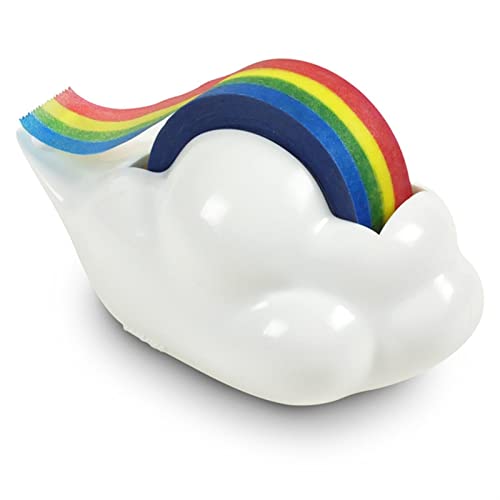 MENGKK Office Tape Dispensers Cloud Rainbow Dispenser Adhesive Plastic Seat Cutting Tape Storage Organizer Cutter Stationery Office Supplies