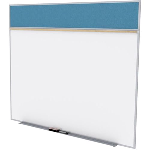 Ghent's Vinyl 5' x 6' Bulletin & Mag. Whiteboard A-Set in Ocean Blue