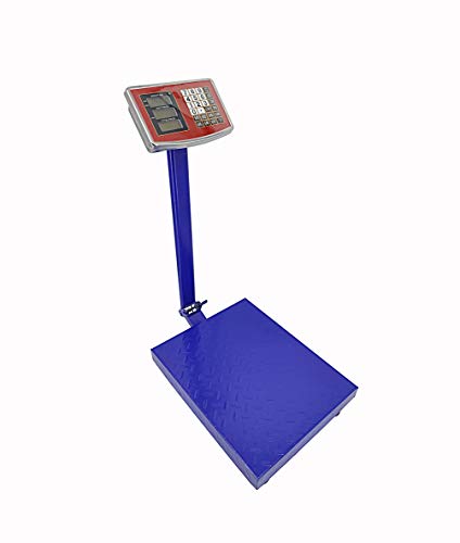 FixtureDisplays® 660 lbs Platform Scale 16x20 Flat Bed with Price Cost Calculator, Floor Heavy Duty Folding Scale, Stainless Steel High-Definition LCD Display, Perfect for Luggages Packages 15306