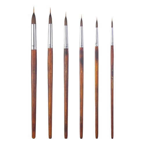 Fine Detail Paint Brush Set Miniature Artist Brushes with Wood Handle for Acrylic Watercolor Oil Scale Model Painting