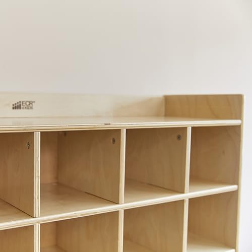 ECR4Kids 10-Section Wall-Mounted Hanging Coat Locker with Shelf, Classroom Furniture, Natural