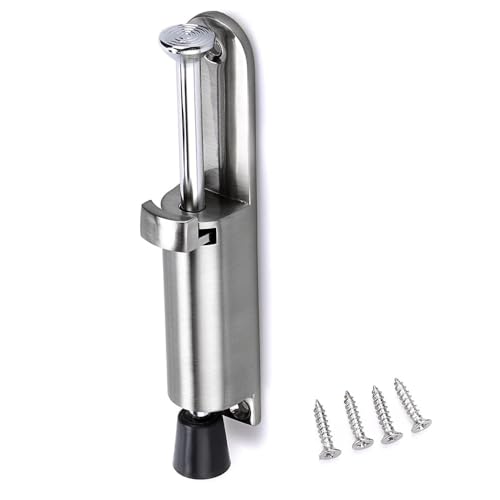 1-5pcs Adjustable Door Stopper Spring Loaded Telescopic Position Zinc Alloy Heavy Duty Door Locks Holder Stop Wall Protector(4PCS)