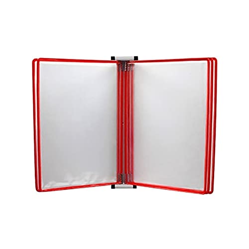TKNDFPELS Wall Mounted A4 Poster Flip Book Display Folder Organizer Multicolor 13x9x1.57 in(Red)