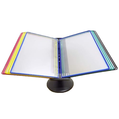 Wall file organizer,Wall Mounted File Holder, Adjustable Desk Flip File Holder, Catalog Display Rack with 20 Double-Sided Colored Pockets, 40 Sheet Capacity, Letter-Size, for Office/Home Storage A4 Do