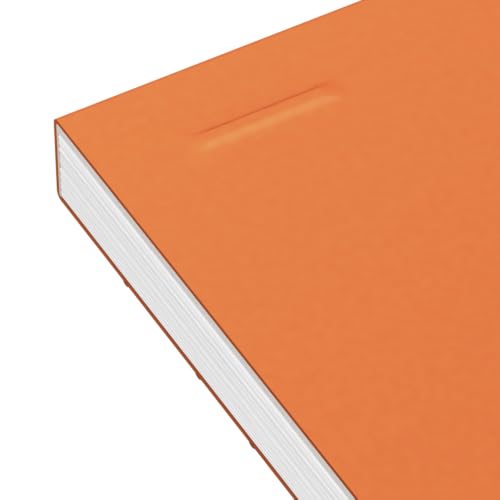 Oxford Pack of 2 Orange Perforated Notepads A4 + Small Squares 5mm 80 Sheets Stapled Cover Sheet Coated Orange