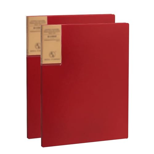 2 Pack Binder, Portfolio Presentation Book,Folder Display, Multiple Pages File Organizer, Report, with 20-Pocket/Red(Red)