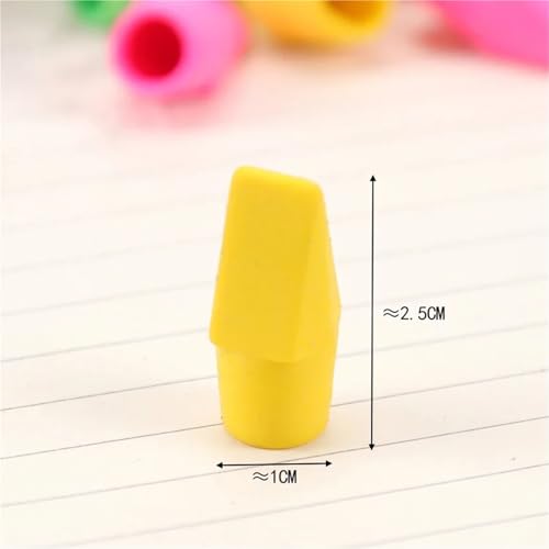 Pencil Top Eraser Caps 300 PCS Erasers Pencil Top Eraser Caps Chisel Shape Toppers Student Painting Correction Supplies Stationery