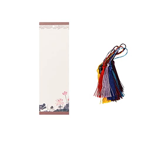 Bookmark 10Pcs Color Thickened Bookmarks with Tassels Water-Grained Paper Can be Handwritten 8 Styles 7X21cm Metal Bookmark (Color : 4) (5)