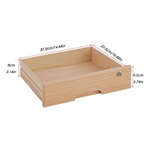 GFSGHZZ Lockable Desktop Storage Box with Drawers - Solid Wood File Cabinet for Office Supplies, A4 Receipt Storage, Small Chest of Drawers for Home Or Office Use,One Color-2 Drawer