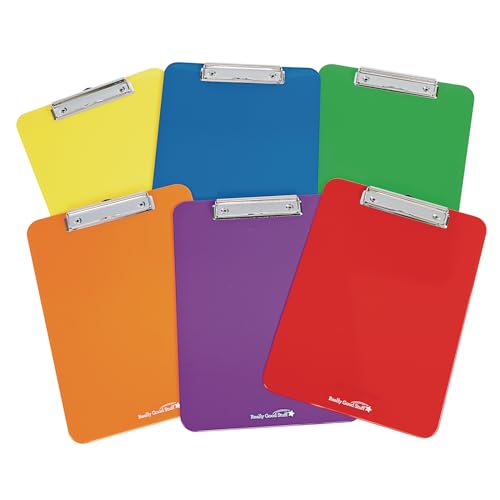 Really Good Stuff Clipboard Stand with 12 Grouping Clipboards, Wooden Stand with Colorful Clipboards Perfect for Color-Coding in Classrooms and Daycares