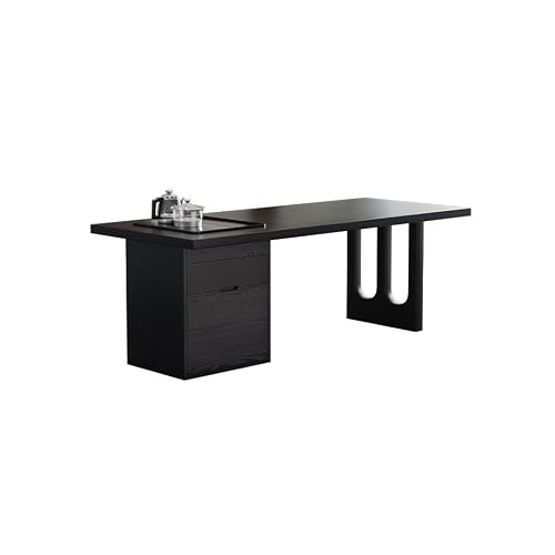 LINKIO Home Office Desks Simple Solid Wood Boss Office Tea Table, Suitable for Small-Sized Tea Table for Negotiation and Work, Home Living Room Study Furniture Computer Table Desk(200x80x75cm)