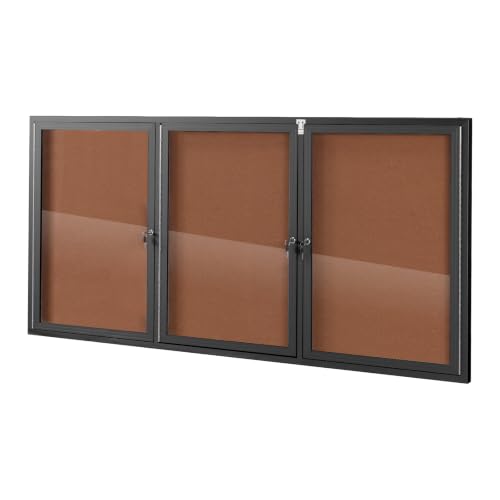 Hubxinly Weatherproof Enclosed Bulletin Board Aluminum Frame Lockable