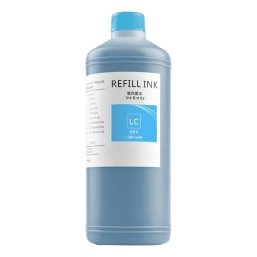 Bvuxenolith 1 pcs Pigment Ink Refill 1000 mL 8 Colors(Light Cyan)