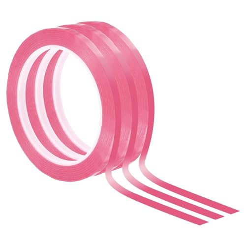 Anenog White Board Tape 20pcs 2/5/12mm Art Whiteboard Tape Marking PET Self-Adhesive Thin Dry Erase Graphic Chart 66M for Office(Pink,66M_20PCS_12MM)