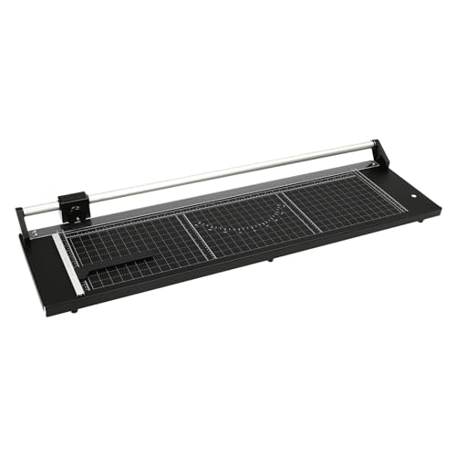 Rotary Paper Cutter, 36 Inch Precision Trimmer, Commercial Manual Rolling Cutter with Spare Blades, Cutting Tool for Photo Card Decal Cardboard Label Card Stock, Picture Laminated Sheet