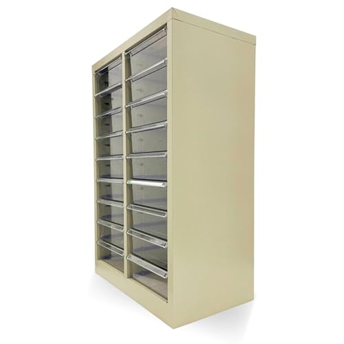 Yokoma File Cabinet 18 Medium Transparent Drawers Vertical Home Office Storage Paper Organizer Document Cabinet
