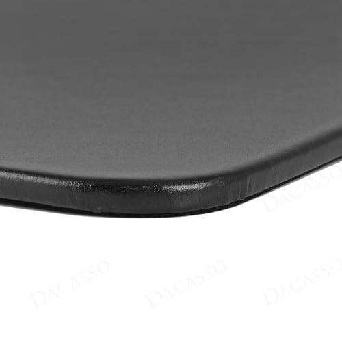 Dacasso Classic Black Leather 17" x 14" Luxury Conference Table Pad for Round Table - Leather Desk Blotter for Writing - Boardroom Organization & Executive Desk Decor