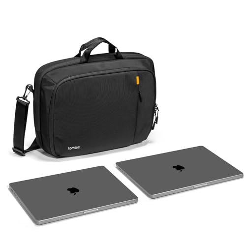 tomtoc 16-inch Dual Compartment Protective Laptop Briefcase for 2 Laptops