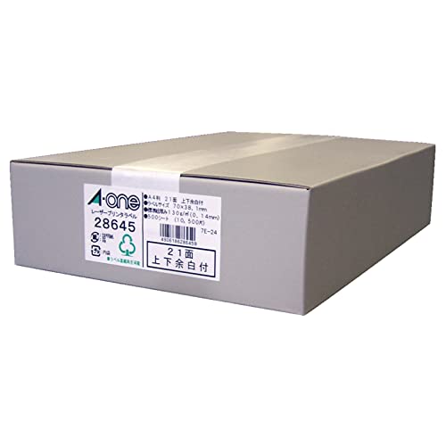 e-wan (A – One) Label Seal [Laser Printer] Matte Paper White A4 21 Face Up and Down Margins with