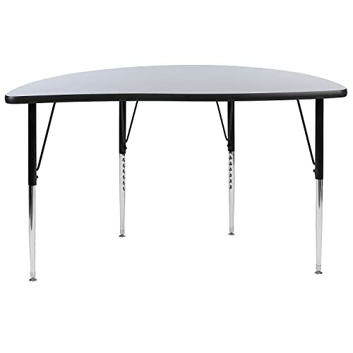 Flash Furniture 47.5 in Half Circle Activity Table, Gray