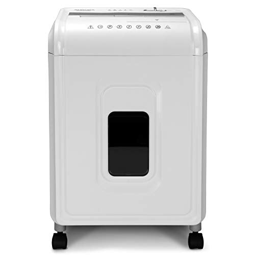 Aurora High-Security 8-Sheet Micro-Cut Paper, CD/DVD and Credit Card Shredder, White/Gray