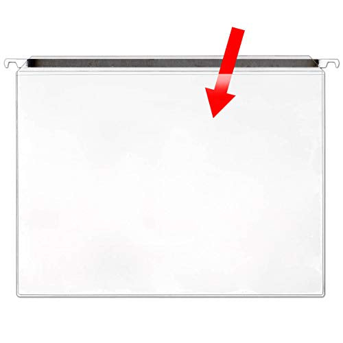StoreSMART - Hanging File Pocket with Sturdy Metal Rod - Vinyl Plastic - 50-Pack - RHFF4-50