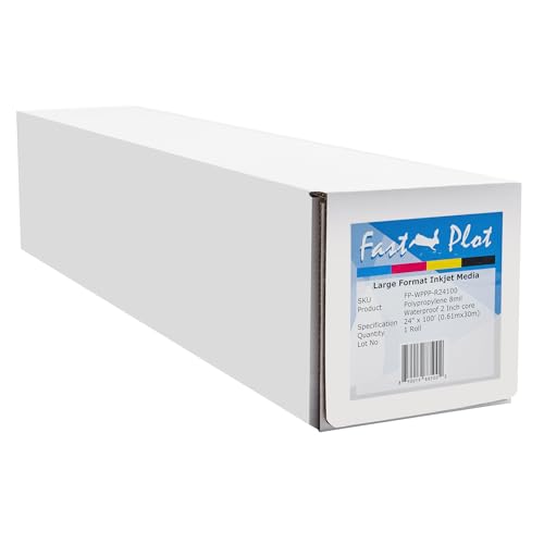 FastPlot Polypropylene Banner 8 mil Waterproof - 24inch x 100ft Roll - 2inch core
