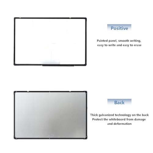JOMRTS Single-Sided Whiteboard -Black Aluminum Alloy Frame, Hanging Dry Erase Board for Office Meeting Teaching Training Graffiti Painting (70x100cm)