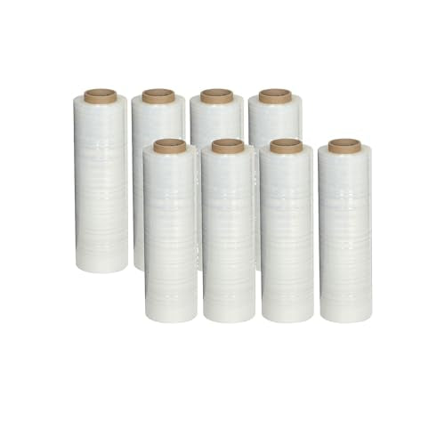 Dallas Packaging Supplies Primepack Heavy Duty Stretch Wrap | Clear Plastic Shrink Wrap for Moving and Pallet Wrapping | 80 Gauge Thick | 18" x1500 Roll (8 Pack)