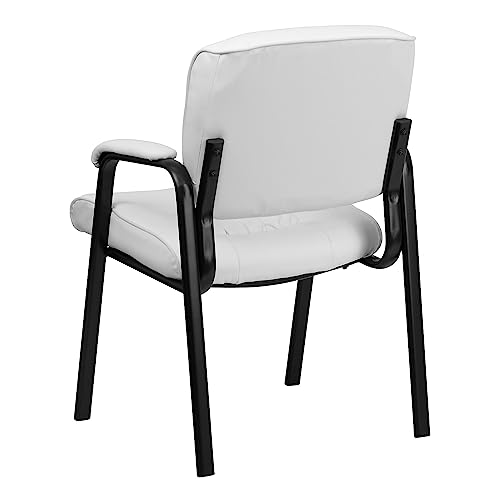 Flash Furniture LeatherSoft Reception Chair, White/Black