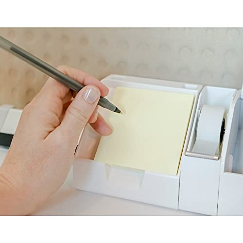 Bostitch Office Konnect 5-Piece Desktop Organizer Kit, Includes Cable Management Rail, Charging Phone Dock, Tape Dispenser, Sticky Notes, Storage Bin, White (KT-CKIT1-WHITE)