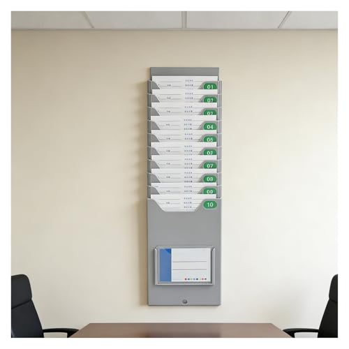 Vyrata Expand Out Timecard Rack, Lightweight Employees Time Card Rack Holder Wall Mount, Durable Construction with Mounting Hardware(5Pocket)
