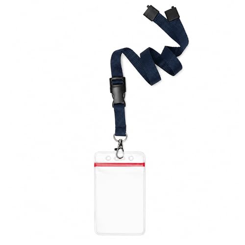 Bulk 25 Pack - Premium Quick Release Lanyards with Detachable Buckle & Heavy Duty Waterproof Badge Holders for Teachers, Students, Event Staff, and Travel (Dark Navy Blue)