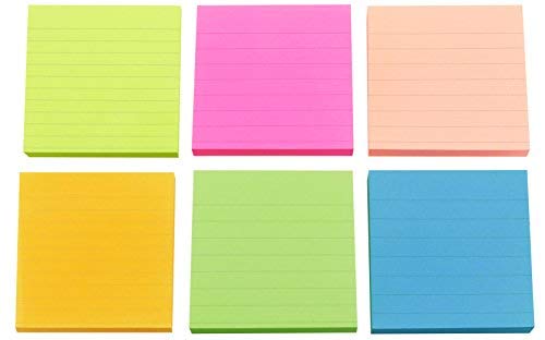 4A Sticky Notes,3 x 3 Inches,Neon Assorted,Lined,100 Sheets/Pad,288 Pads,28800 Sheets Total,4A 303x288NL
