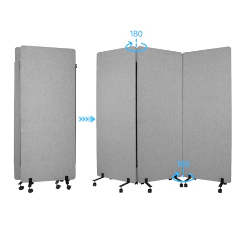 3 Panels Freestanding Partition Room Dividers Folding Room Divider Folding Portable Partition Screens for Offices Balcony Bedroom Outdoor Garden