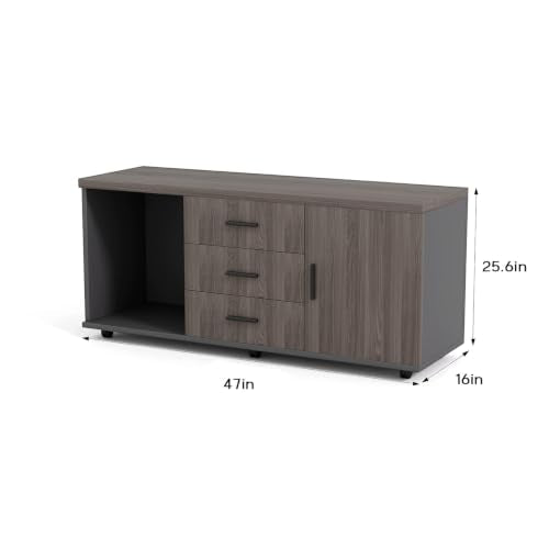 Lateral File Cabinet With Storage, Mobile Office Cabinet For Home Office