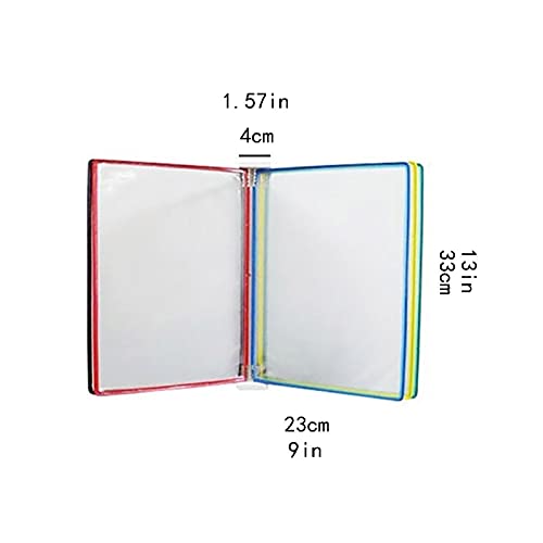 TKNDFPELS Wall Mounted A4 Poster Flip Book Display Folder Organizer Multicolor 13x9x1.57 in(Red)