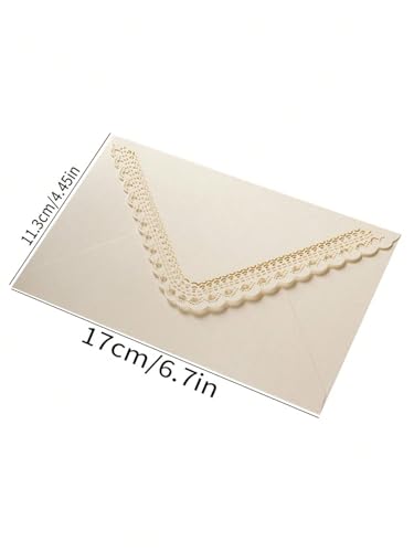 Laser Cut Lace Triangle Envelopes, Vintage Floral Edge Wedding Invitation Cards, Western Style Stationery Paper Envelopes for Christmas Birthday Gift, Holiday Party Decoration, Love Letter(Dark Red50)